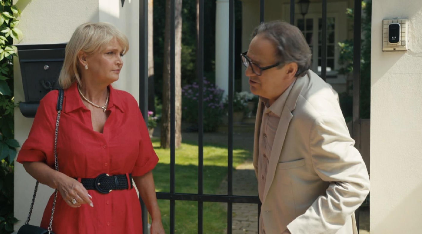 Barwy szczęścia, odcinek 3124. Małgorzata (Adrianna Biedrzyńska), Jerzy (Bronisław Wrocławski)