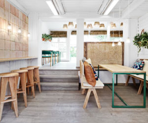 Wnętrze ekologicznej restauracji w Norwegii