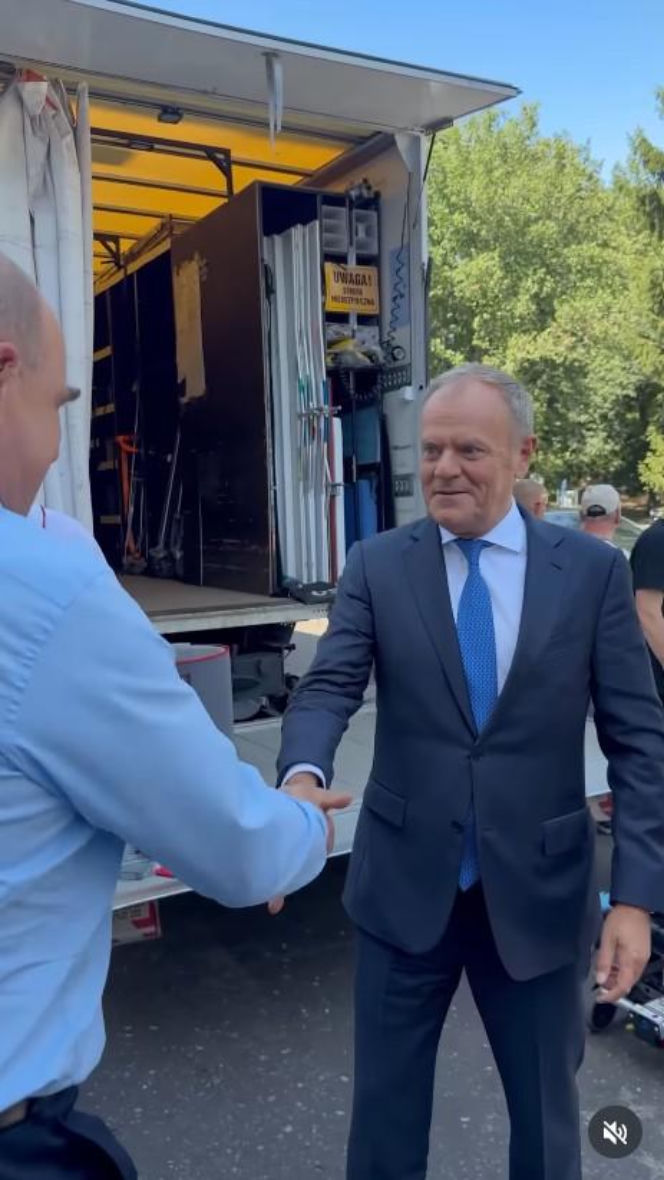 Donald Tusk na planie "Rancza"
