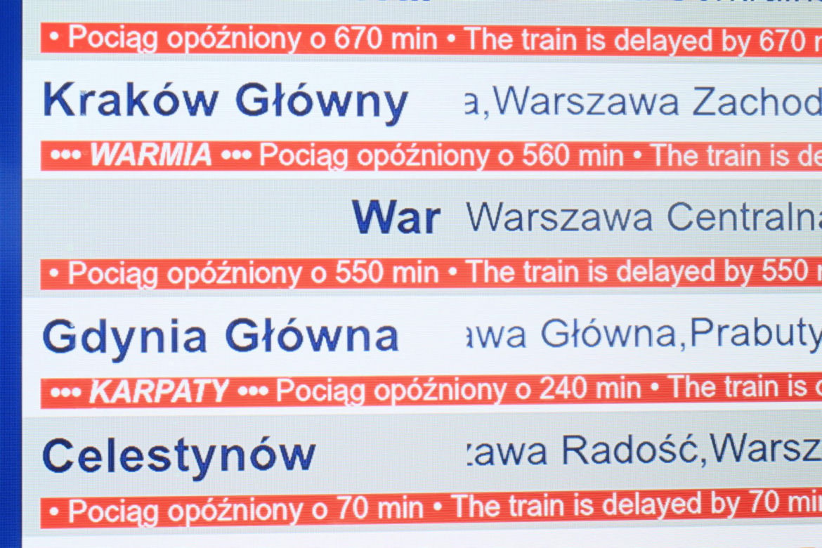 Paraliż na kolei. Gigantyczne opóźnienia pociągów