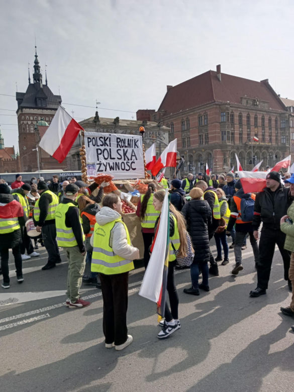 Protest rolników w Pomorskiem. Blokady na drogach krajowych i w centrum Gdańsk