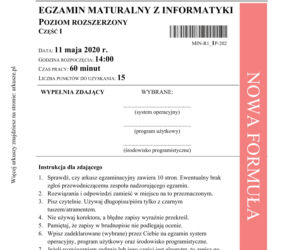 Matura 2020: Informatyka. Poziom ROZSZERZONY. ARKUSZ CKE