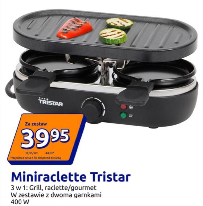 Grill elektryczny Miniraclette Tristar z Action