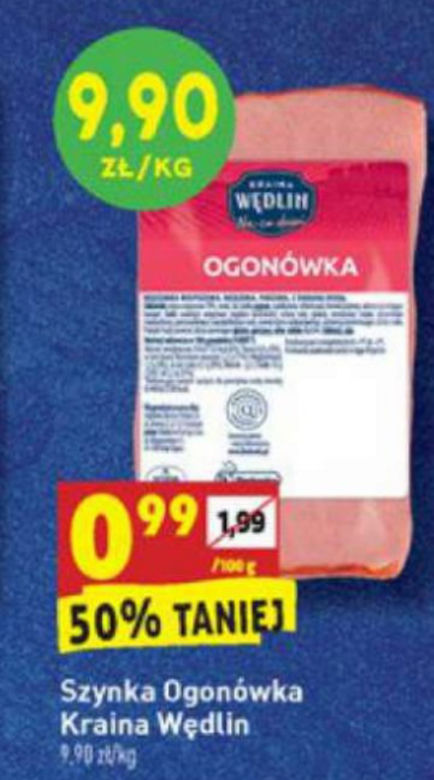 szynka ogonówka 0,99 zł/100 g