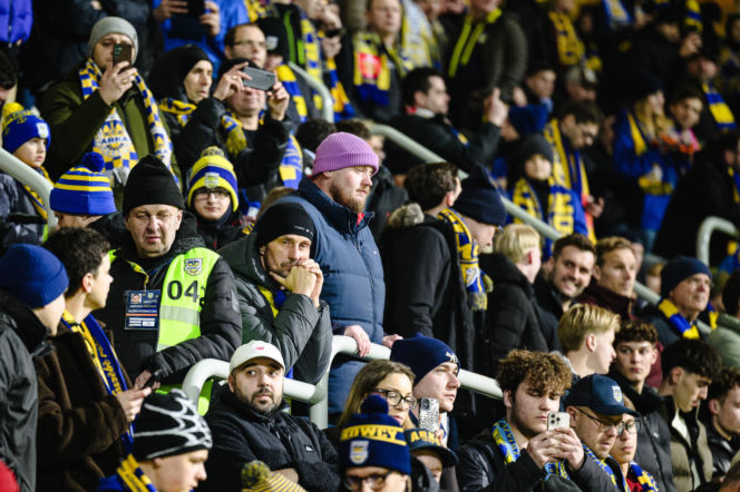 Arka Gdynia - Lechia Gdańsk: Zdjęcia kibiców z derbów Trójmiasta w ramach 23. kolejki PKO BP Ekstraklasy