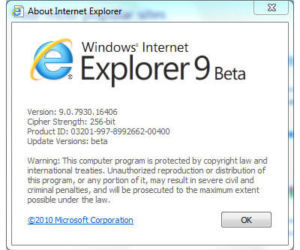 Internet Explorer 9 Beta