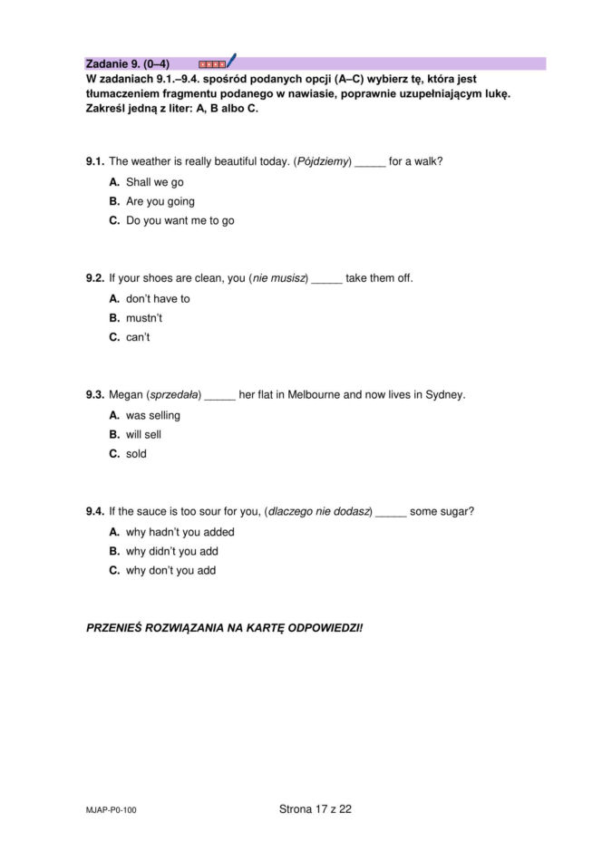 Matura próbna 2026 angielski - arkusz CKE