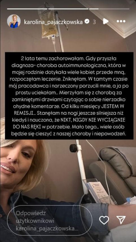   Karolina Pajączkowska ogłasza, że jest w remisji choroby. Bardzo smutne wyznanie