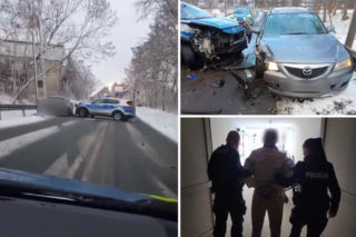 Pijany pirat drogowy staranował radiowóz! Szokujący pościg pod Legnicą. Policjanci w szpitalu!