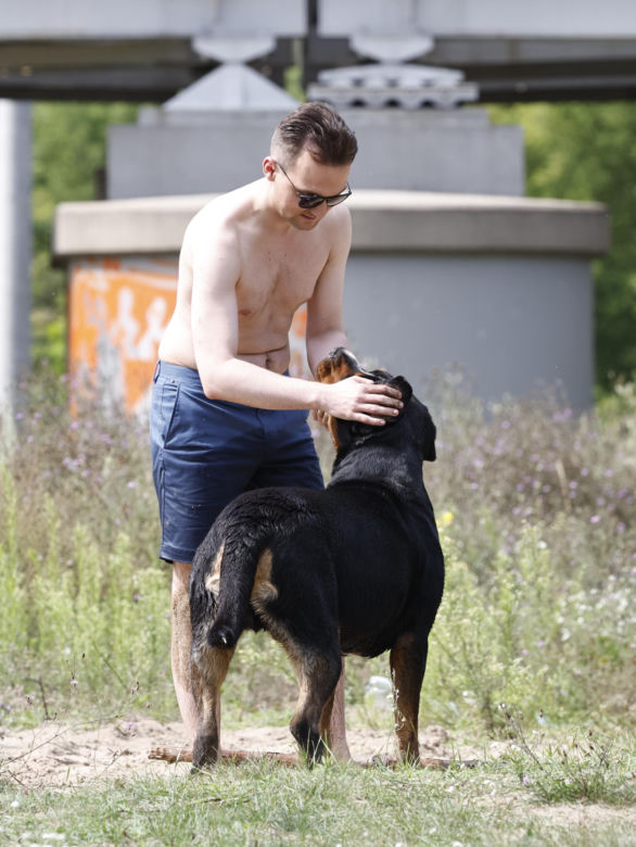 Poseł kąpał się z psem