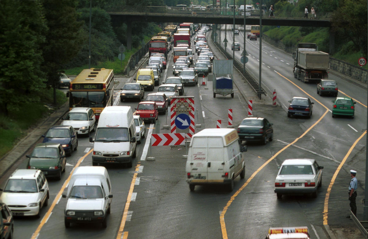 Trasa Łazienkowska w 2000 r.