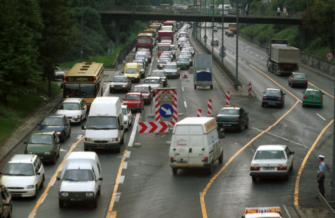 Trasa Łazienkowska w 2000 r.