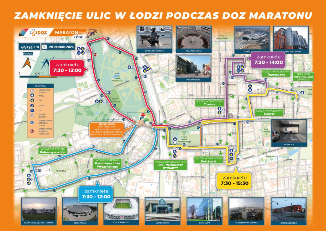 DOZ Maraton Łódź 2024 - utrudnienia w ruchu