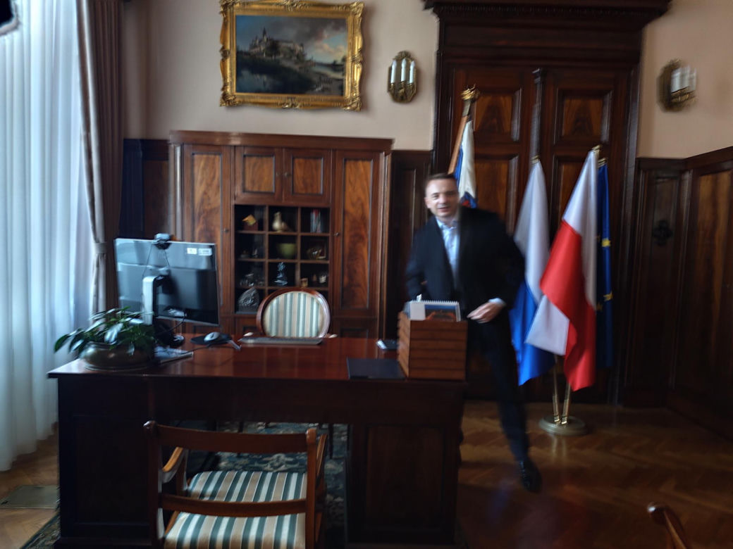 Pierwszy dzień w pracy nowego prezydenta Krakowa Łukasza Gibały