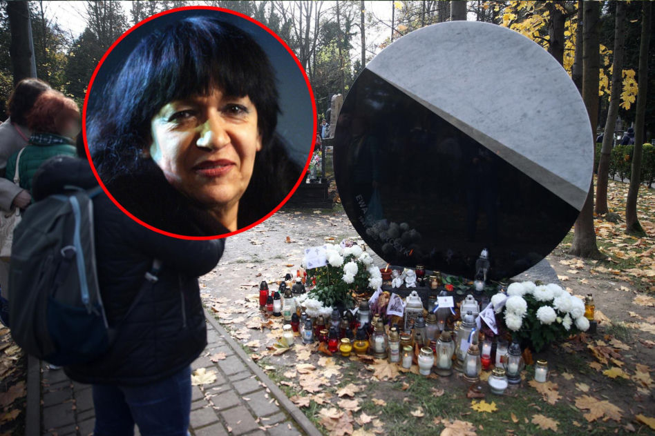 Tak wygląda grób Ewy Demarczyk. Kwiaty, znicze i ludzie wokół