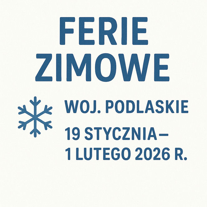 Ferie zimowe 2025/2026