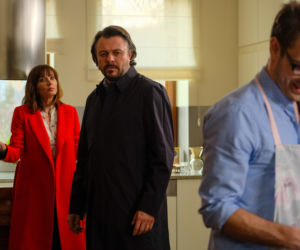 Przyjaciółki 14 sezon odc. 159. Zuza (Anita Sokołowska), Janek (Marek Bukowski), Dagmar (Marcin Korcz)