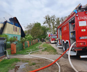 Wielki pożar domu koło Wągrowca