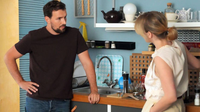 Barwy szczęścia odc. 3276. Marcin Kodur (Oskar Stoczyński), Renata (Anna Mrozowska)