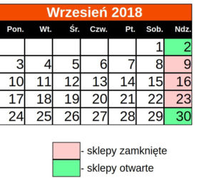 Niedziele handlowe 2018: Sklepy otwarte i zamknięte - WRZESIEŃ