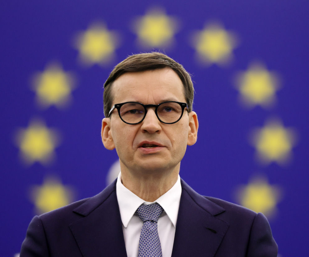 Mateusz Morawiecki na granicy z Białorusią