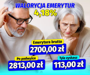 Waloryzacja emerytur 4,18 proc.