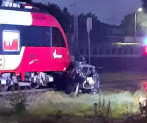Wypadek na przejeździe kolejowym na Olszynka Grochowska