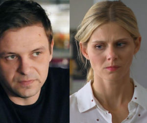 Barwy szczęścia, odcinek 3308. Hubert (Marek Molak(, Iwona (Izabela Zwierzyńska)