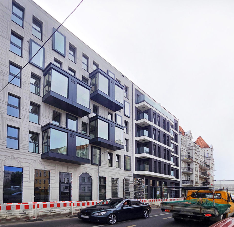 Nowa Kurkowa we Wrocławiu - zdjęcia elewacji i wnętrz budynku w trakcie prac wykończeniowych