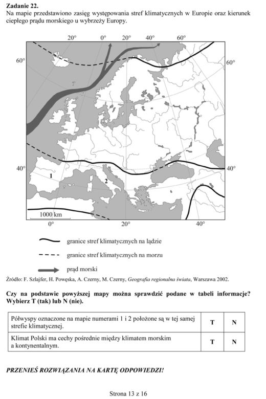 Próbny egzamin gimnazjalny - Przedmioty przyrodnicze