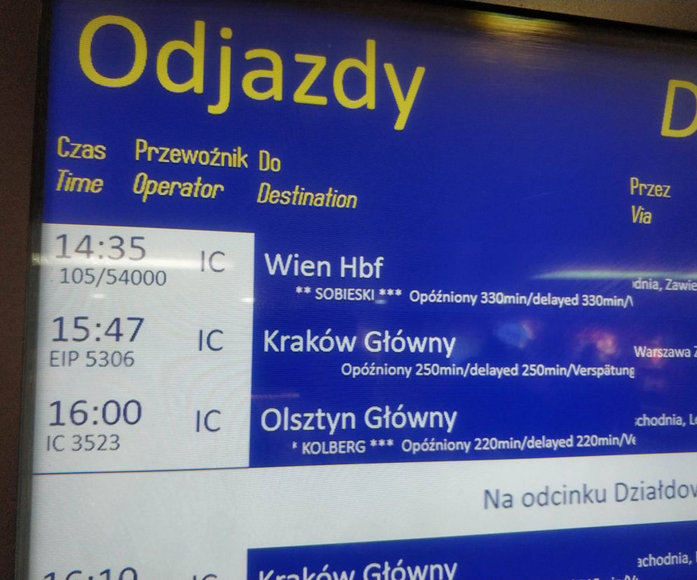 Opóźnienia pociągów na Dworcu Centralnym