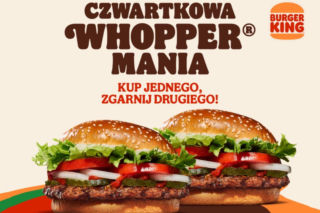 Czwartek smakuje dwa razy lepiej. Burger King wystartował z WhopperManią i rozdaje burgery 1+1 gratis