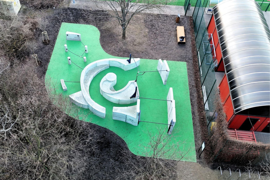 Flowpark do parkouru z drukowanego betonu 3D – Warszawa Ursynów