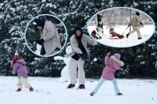 Maciej Pela po rozwodzie szaleje z córkami. Sanki i bitwa na śnieżki. Nieźle oberwał