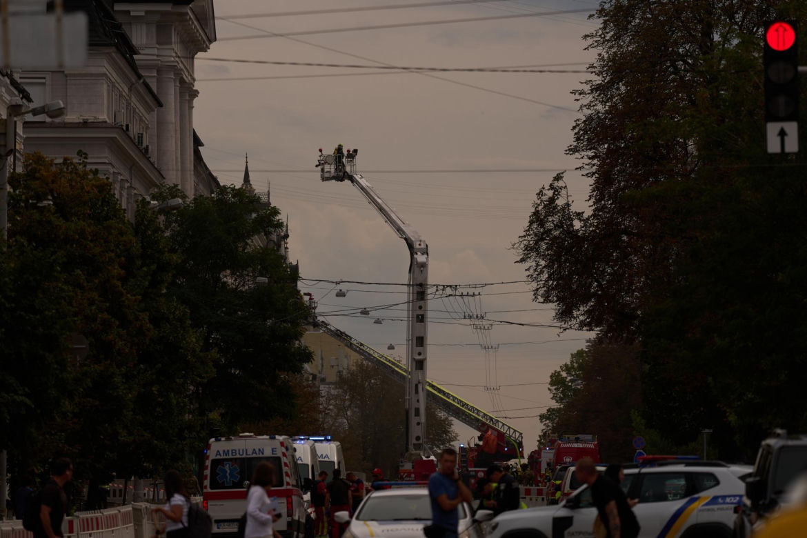 Atak drona na budynek SBU w Kijowie