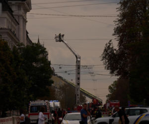 Atak drona na budynek SBU w Kijowie