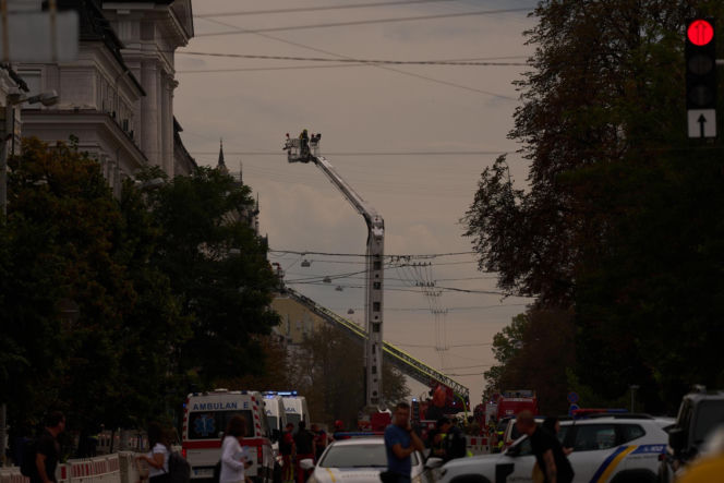 Atak drona na budynek SBU w Kijowie