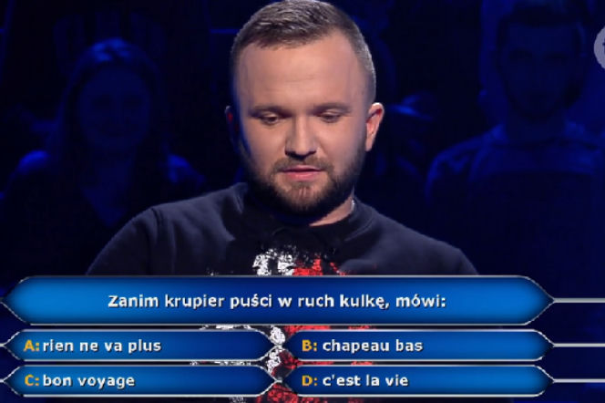 Co mówi krupier zanim puści kulkę w ruch? Pytanie w Milionerach zaskoczyło 