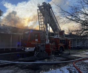 Pożar domków letniskowych w Pogorzelicy