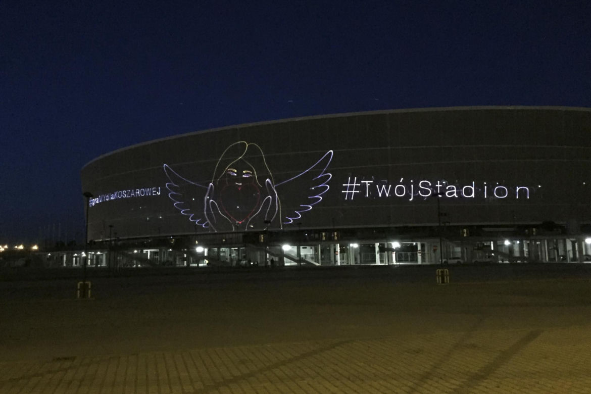 Laserowy pokaz na Stadionie Wrocław. To podziękowania dla medyków!