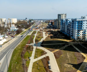 Park nad Południową Obwodnicą Warszawy w marcu 2026 r.