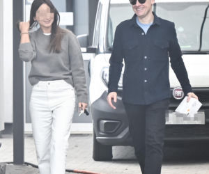 Marcin Mroczek z dziewczyną w cukierni