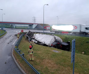Wypadek na autostradzie A1 w Dobieszowicach na Śląsku