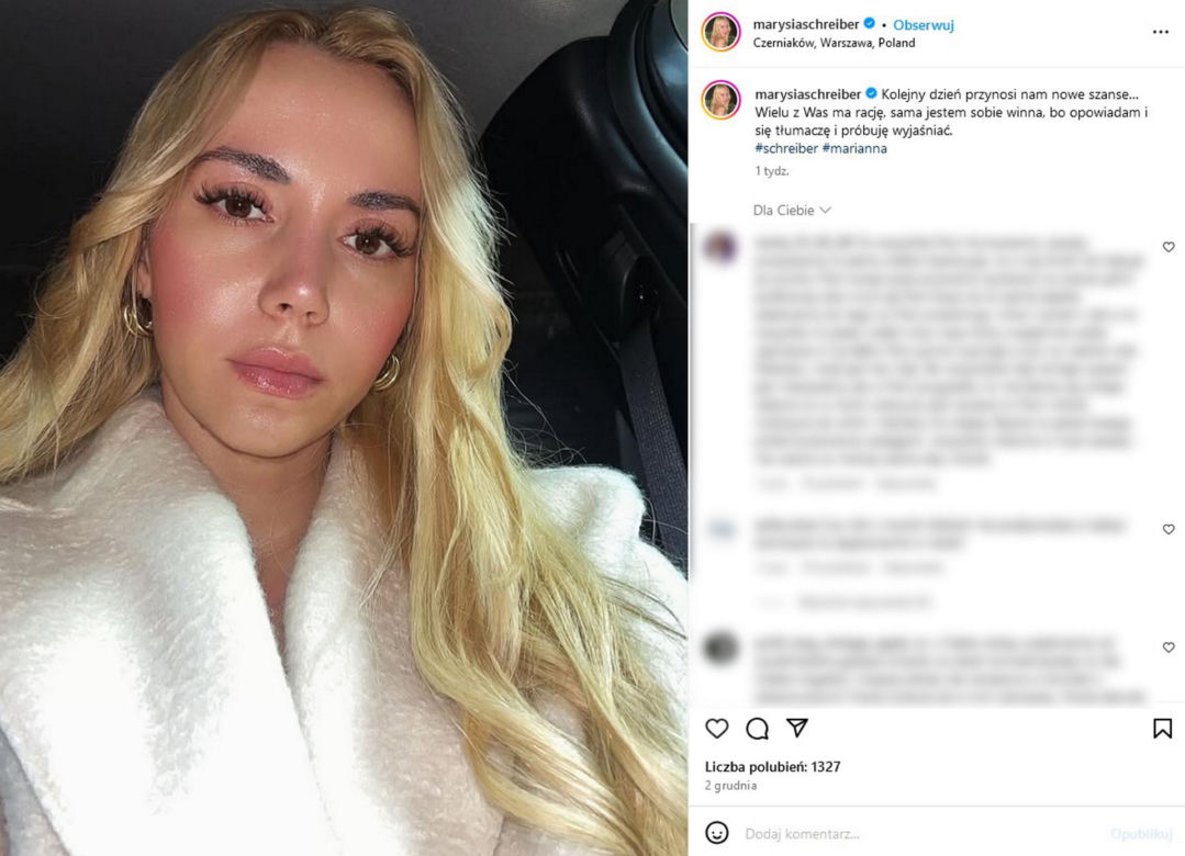 Marianna Schreiber pokazała, co konkretnie poprawiła w twarzy: "Przypiłowane kości"