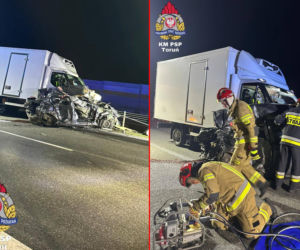 Tragiczny wypadek na autostradzie A1 pod Toruniem. Jedna osoba nie żyje!