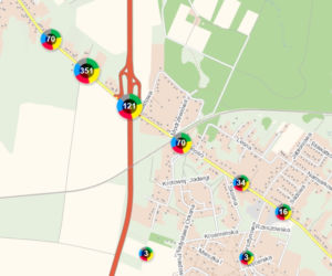 Będzin, ul. Wolności przy zjeździe na DK86