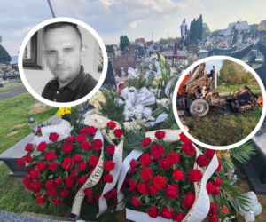Marcin zginął w tragicznym wypadku w Tryńczy. Grób strażaka tonie w kwiatach [GALERIA]