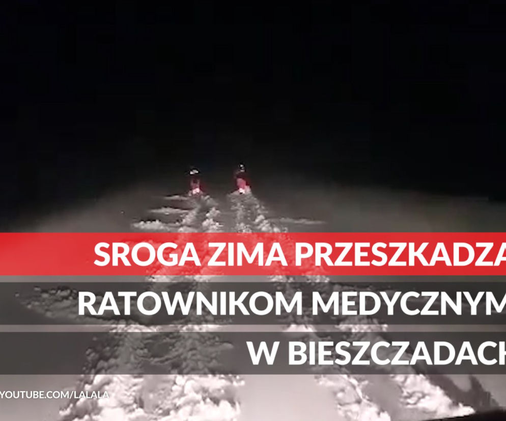 Sroga zima przeszkadza ratownikom medycznym w Bieszczadach [WIDEO]