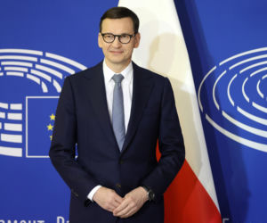 Mateusz Morawiecki na granicy z Białorusią