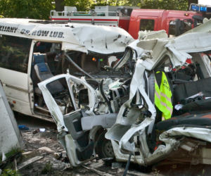Wypadek busów na Lubelszczyźnie. 4 osoby nie żyją.
